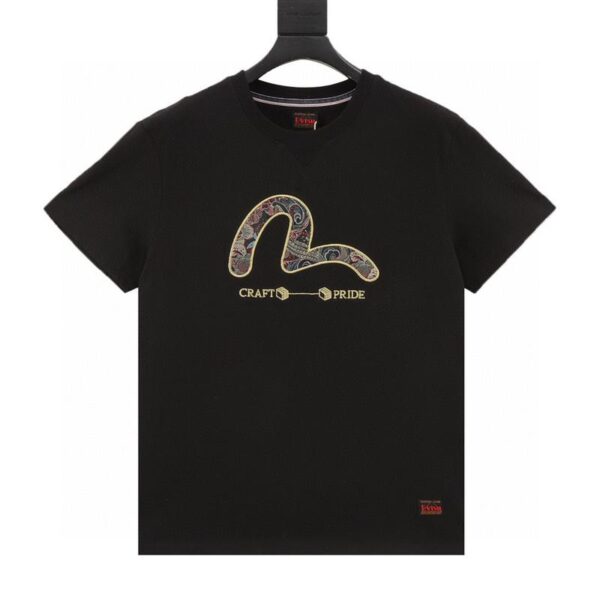 designer,replica,clothing,fake,1:1,lv,luxury,high quality Evisu seagull logo short sleeves (0B85)