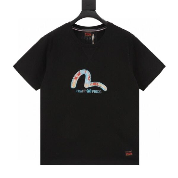 designer,replica,clothing,fake,1:1,lv,luxury,high quality Evisu seagull logo short sleeves (1F5A)