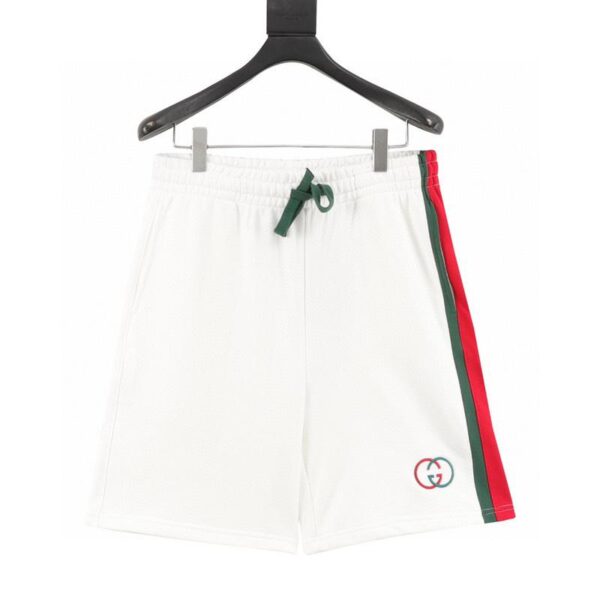 designer,replica,clothing,fake,1:1,lv,luxury,high quality Gucci side webbing double G embroidered letter shorts (3FCC)