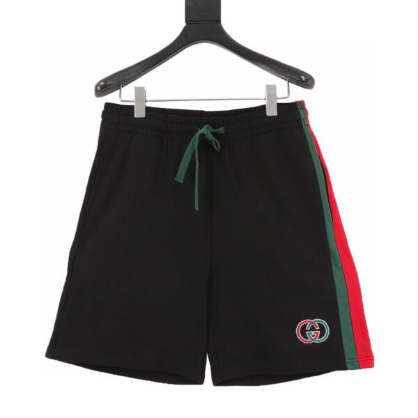 designer,replica,clothing,fake,1:1,lv,luxury,high quality Gucci side webbing double G embroidered letter shorts (EC9A)