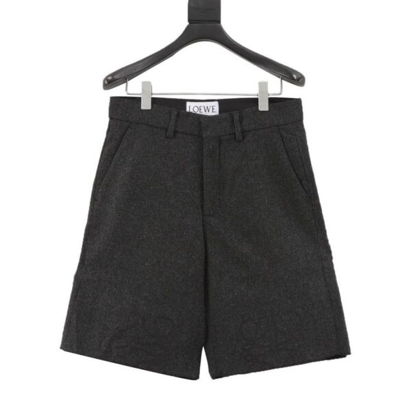 designer,replica,clothing,fake,1:1,lv,luxury,high quality Loewe Anagram semi-embroidered flannel shorts (BD46)