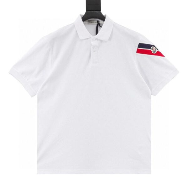 designer,replica,clothing,fake,1:1,lv,luxury,high quality MONCLER Sleeve Web Short Sleeve POLO Shirt (463F)