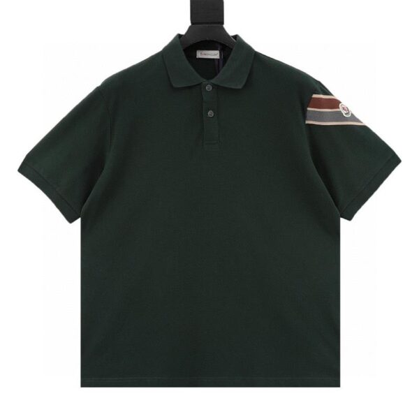 designer,replica,clothing,fake,1:1,lv,luxury,high quality MONCLER Sleeve Web Short Sleeve POLO Shirt (6D03)