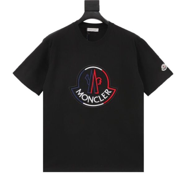 designer,replica,clothing,fake,1:1,lv,luxury,high quality MONCLER short-sleeved T-shirt with large three-dimensional logo embroidery on the chest (A913)