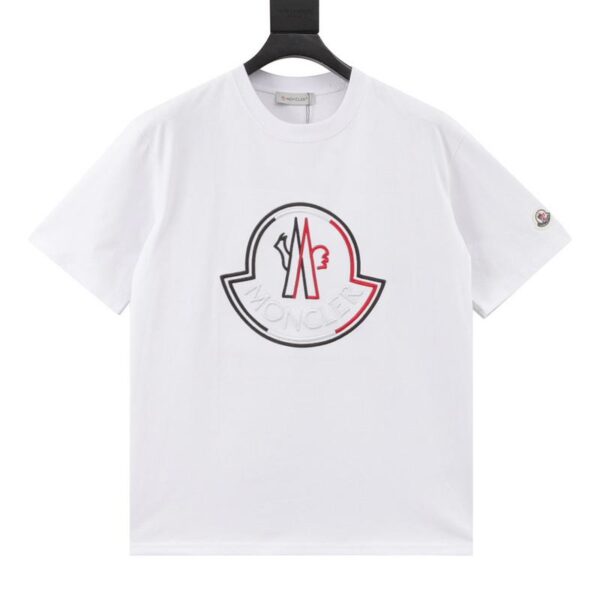 designer,replica,clothing,fake,1:1,lv,luxury,high quality MONCLER short-sleeved T-shirt with large three-dimensional logo embroidery on the chest (Fendi 16)