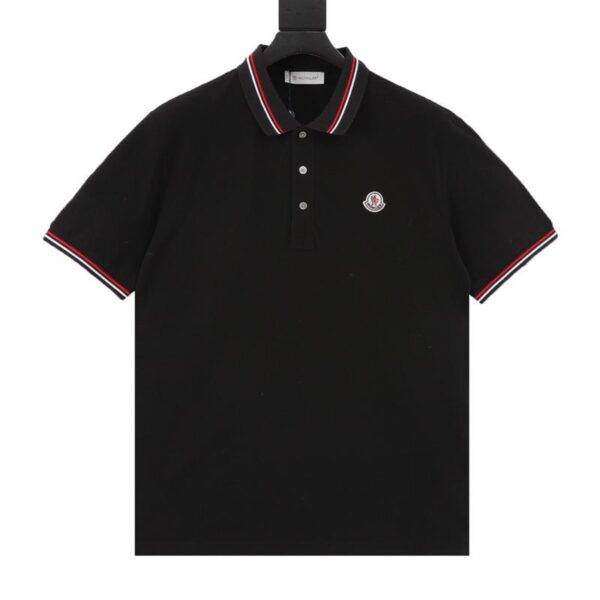 designer,replica,clothing,fake,1:1,lv,luxury,high quality MONCLER classic small label collar web short-sleeved polo shirt (19DE)