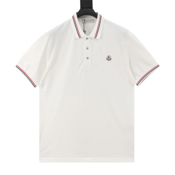 designer,replica,clothing,fake,1:1,lv,luxury,high quality MONCLER classic small label collar web short-sleeved polo shirt (1F2F)