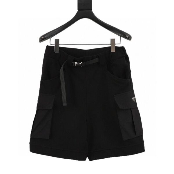 designer,replica,clothing,fake,1:1,lv,luxury,high quality PRADA multi-pocket logo shorts (47E9)