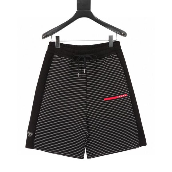 designer,replica,clothing,fake,1:1,lv,luxury,high quality PRADA side triangle striped shorts (A610)