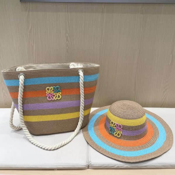 designer,replica,clothing,fake,1:1,lv,luxury,high quality LOEWE grass rainbow hat bag