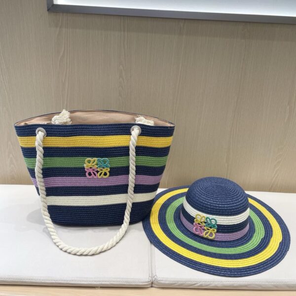 designer,replica,clothing,fake,1:1,lv,luxury,high quality LOEWE grass rainbow hat bag