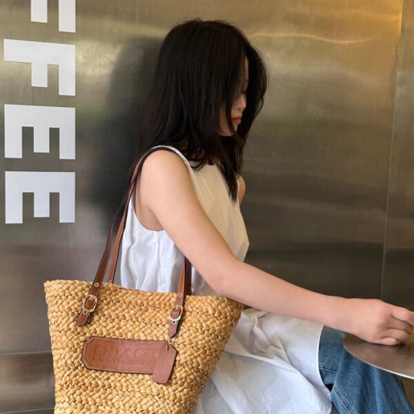 designer,replica,clothing,fake,1:1,lv,luxury,high quality COAEH official website straw bag raffia hand-woven bag