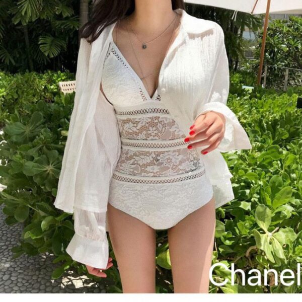 designer,replica,clothing,fake,1:1,lv,luxury,high quality Chanel’s latest hollow mesh one-piece swimsuit