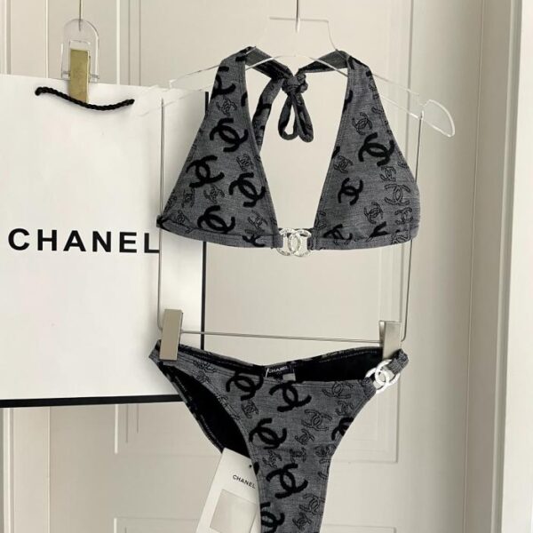 designer,replica,clothing,fake,1:1,lv,luxury,high quality Chanel new jacquard split swimsuit