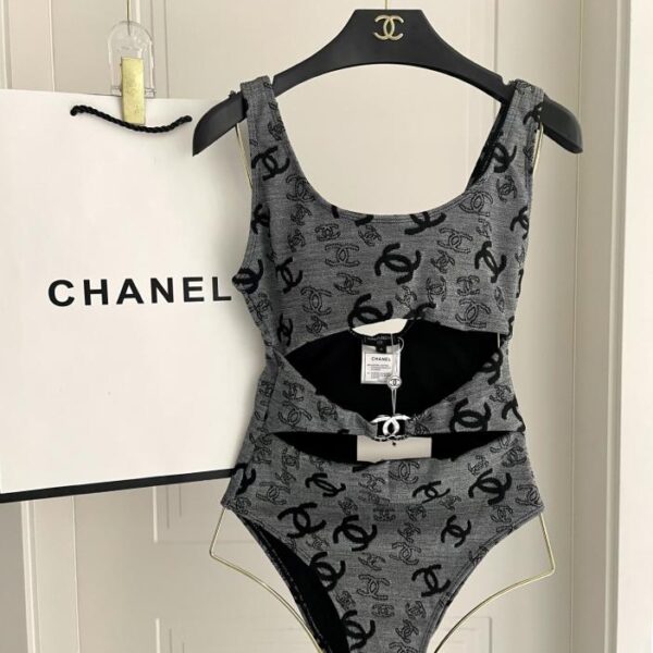 designer,replica,clothing,fake,1:1,lv,luxury,high quality Chanel new jacquard one-piece swimsuit