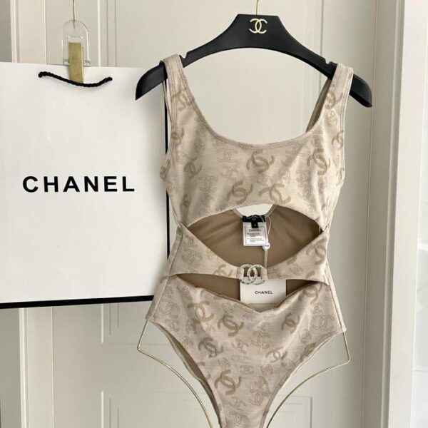 designer,replica,clothing,fake,1:1,lv,luxury,high quality Chanel new jacquard one-piece swimsuit
