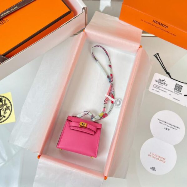 designer,replica,clothing,fake,1:1,lv,luxury,high quality HERMES mini Kelly bag (lipstick powder) kelly twilly charm