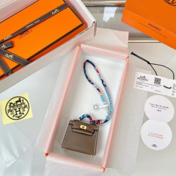 designer,replica,clothing,fake,1:1,lv,luxury,high quality HERMES mini Kelly bag (elephant gray) kelly twilly charm