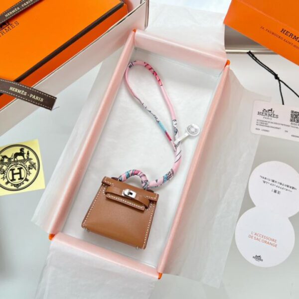 designer,replica,clothing,fake,1:1,lv,luxury,high quality HERMES mini Kelly bag (golden brown) kelly twilly charm