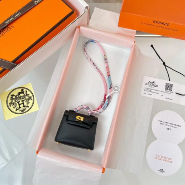 designer,replica,clothing,fake,1:1,lv,luxury,high quality HERMES mini Kelly bag (black) kelly twilly charm