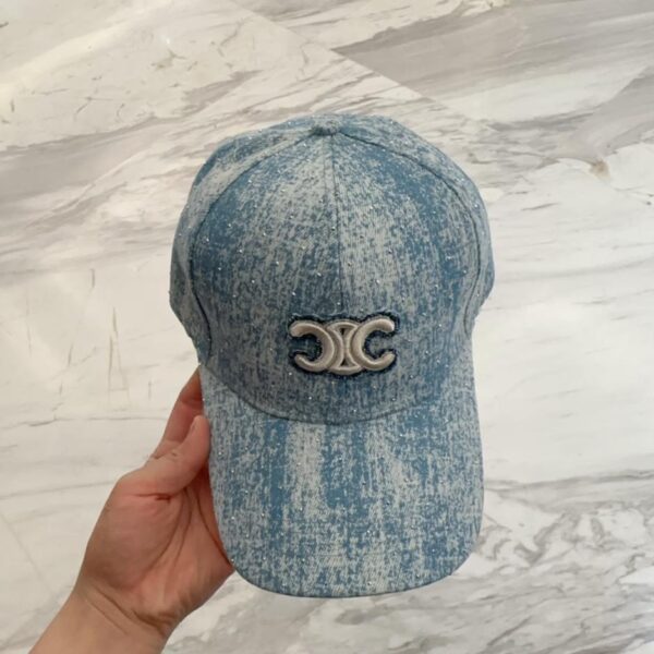 designer,replica,clothing,fake,1:1,lv,luxury,high quality CELINE new denim blue retro baseball cap