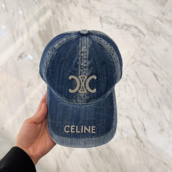 designer,replica,clothing,fake,1:1,lv,luxury,high quality CELINE new denim blue retro baseball cap