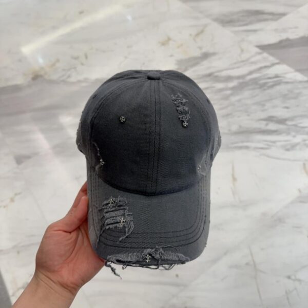 designer,replica,clothing,fake,1:1,lv,luxury,high quality Chrome Hearts early spring Korean fashion retro distressed hole hat baseball cap