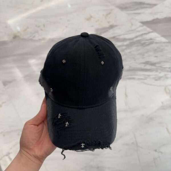 designer,replica,clothing,fake,1:1,lv,luxury,high quality Chrome Hearts early spring Korean fashion retro distressed hole hat baseball cap