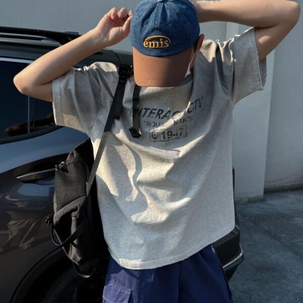 designer,replica,clothing,fake,1:1,lv,luxury,high quality Korean trendy brand Emis new denim color-blocking baseball cap, unisex