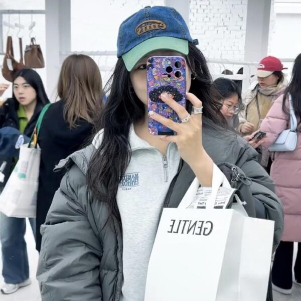 designer,replica,clothing,fake,1:1,lv,luxury,high quality Korean trendy brand Emis new denim color-blocking baseball cap, unisex