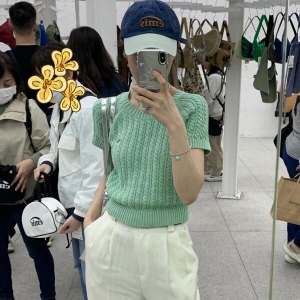 designer,replica,clothing,fake,1:1,lv,luxury,high quality Korean trendy brand Emis new denim color-blocking baseball cap, unisex