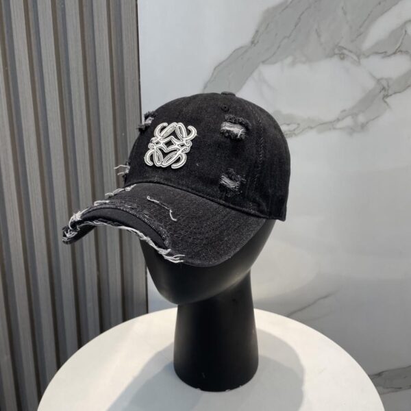 designer,replica,clothing,fake,1:1,lv,luxury,high quality Loewe new ripped washed denim baseball cap for men and women
