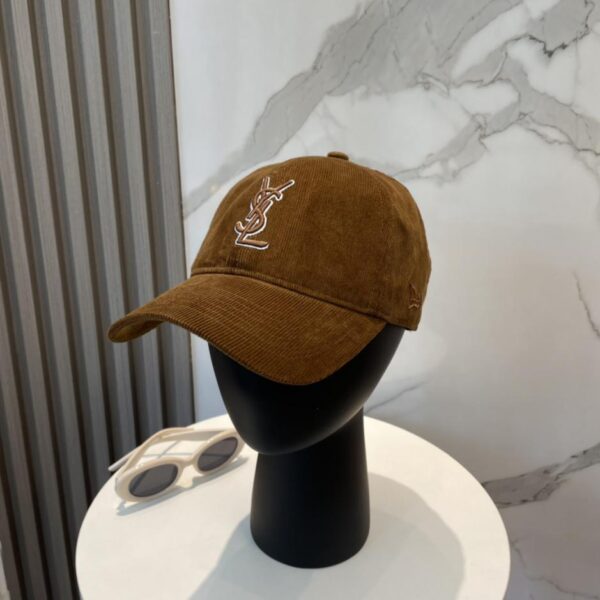 designer,replica,clothing,fake,1:1,lv,luxury,high quality Yves Saint Laurent letter embroidered corduroy baseball cap, Korean style, same style for men and women