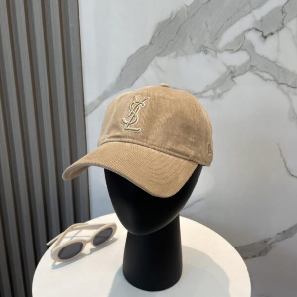 designer,replica,clothing,fake,1:1,lv,luxury,high quality Yves Saint Laurent letter embroidered corduroy baseball cap, Korean style, same style for men and women