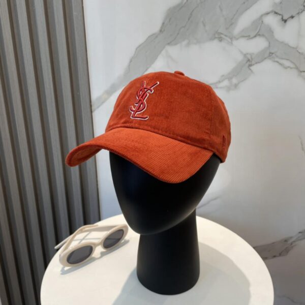 designer,replica,clothing,fake,1:1,lv,luxury,high quality Yves Saint Laurent letter embroidered corduroy baseball cap, Korean style, same style for men and women
