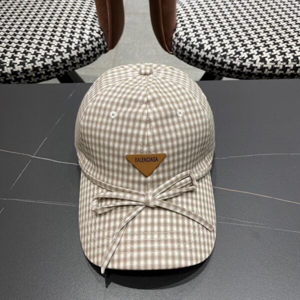 designer,replica,clothing,fake,1:1,lv,luxury,high quality BALENCIAGA Korean plaid baseball hat women’s spring and summer new style