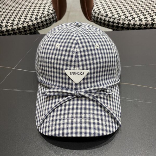 designer,replica,clothing,fake,1:1,lv,luxury,high quality BALENCIAGA Korean plaid baseball hat women’s spring and summer new style