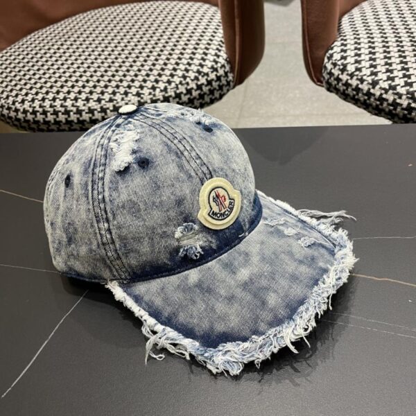 designer,replica,clothing,fake,1:1,lv,luxury,high quality MONCLER new ripped denim baseball cap