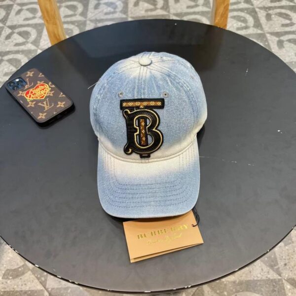 designer,replica,clothing,fake,1:1,lv,luxury,high quality Burberry gradient denim baseball cap