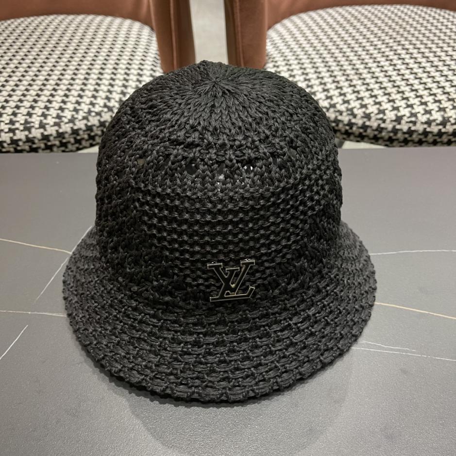designer,replica,clothing,fake,1:1,lv,luxury,high quality Louis Vuitton’s new Korean style sunshade fisherman hat hollow knitted sweet face small basin hat