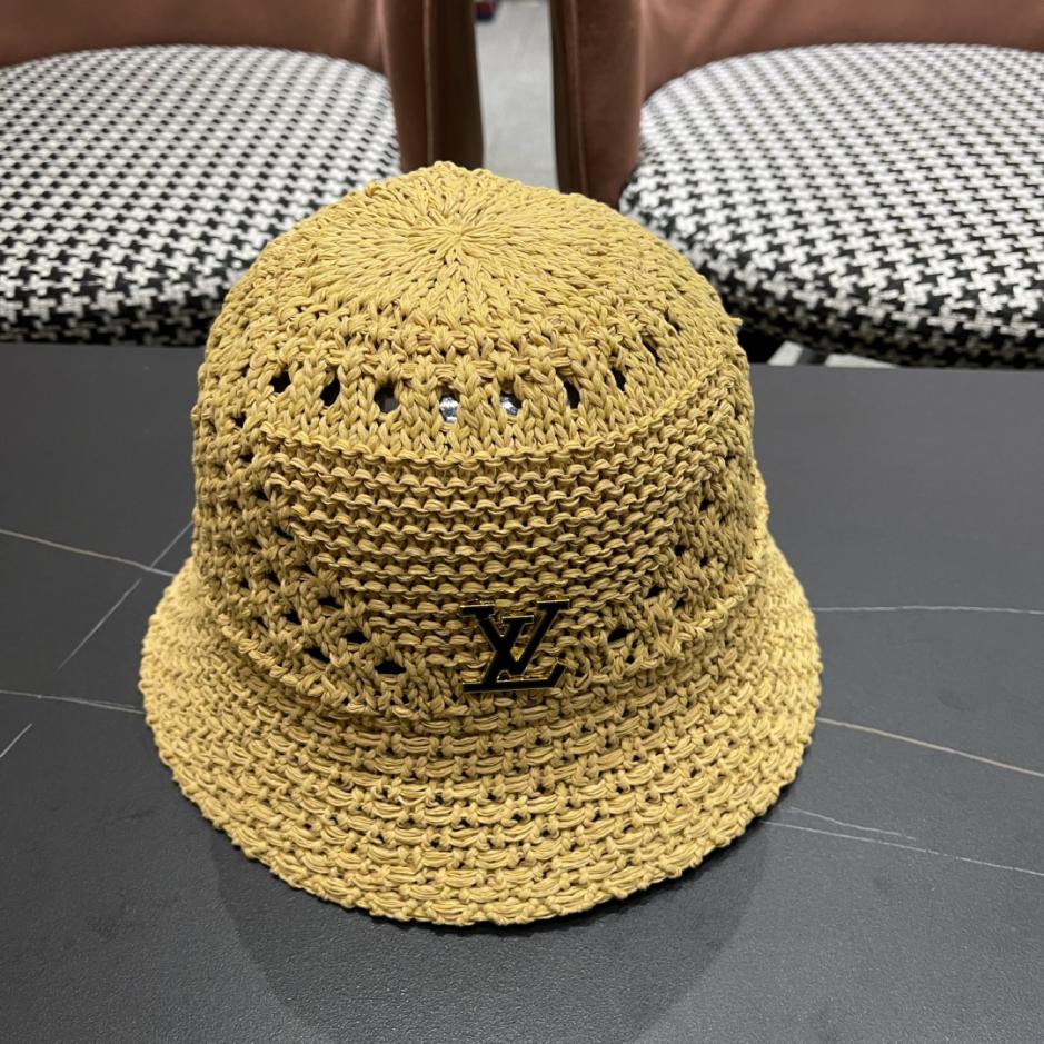designer,replica,clothing,fake,1:1,lv,luxury,high quality Louis Vuitton’s new Korean style sunshade fisherman hat hollow knitted sweet face small basin hat