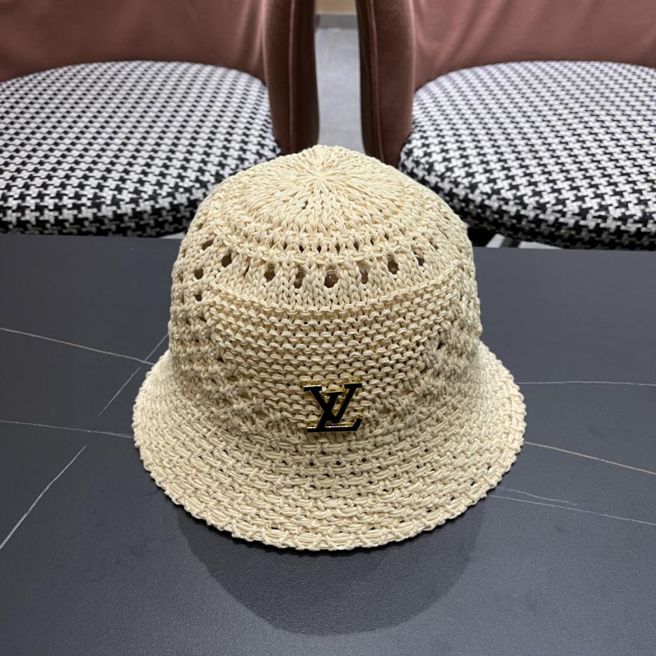 designer,replica,clothing,fake,1:1,lv,luxury,high quality Louis Vuitton’s new Korean style sunshade fisherman hat hollow knitted sweet face small basin hat