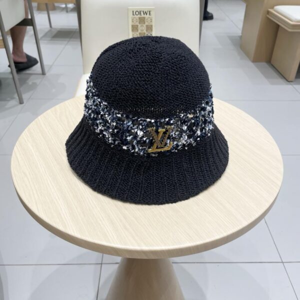 designer,replica,clothing,fake,1:1,lv,luxury,high quality Louis Vuitton high-end trendy summer hollow knitted hat bucket hat