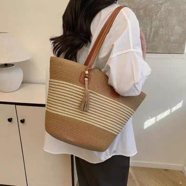designer,replica,clothing,fake,1:1,lv,luxury,high quality BALENCIAGA Straw Hat Straw Bag Two-piece Set Outdoor Travel Sun Hat Large Capacity Tote Bag