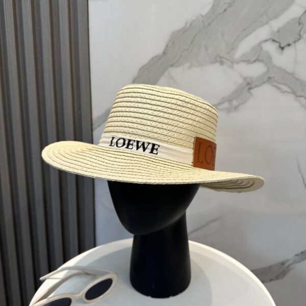 designer,replica,clothing,fake,1:1,lv,luxury,high quality LOEWE new straw woven straw hat with big brand webbing