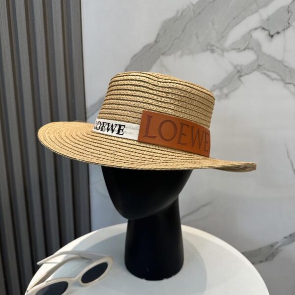 designer,replica,clothing,fake,1:1,lv,luxury,high quality LOEWE new straw woven straw hat with big brand webbing