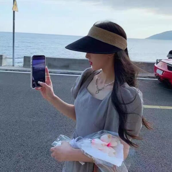 designer,replica,clothing,fake,1:1,lv,luxury,high quality Gucci Japanese simple sun protection empty top straw hat