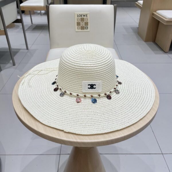 designer,replica,clothing,fake,1:1,lv,luxury,high quality Celine summer new straw hat women’s outdoor sunshade seaside beach sun protection hat straw