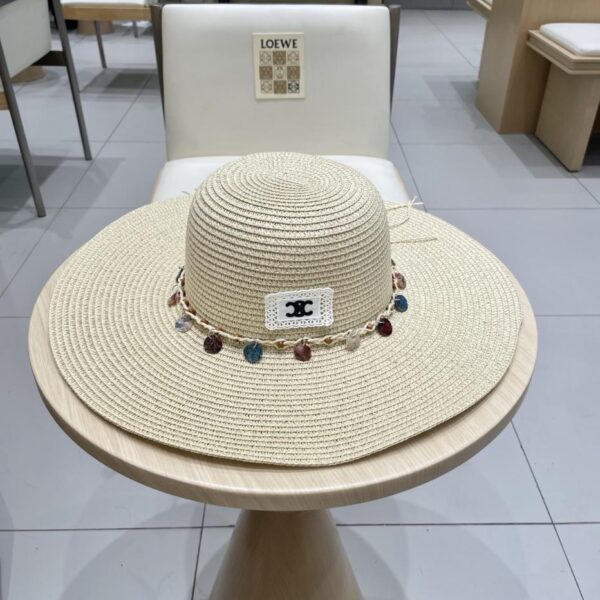 designer,replica,clothing,fake,1:1,lv,luxury,high quality Celine summer new straw hat women’s outdoor sunshade seaside beach sun protection hat straw