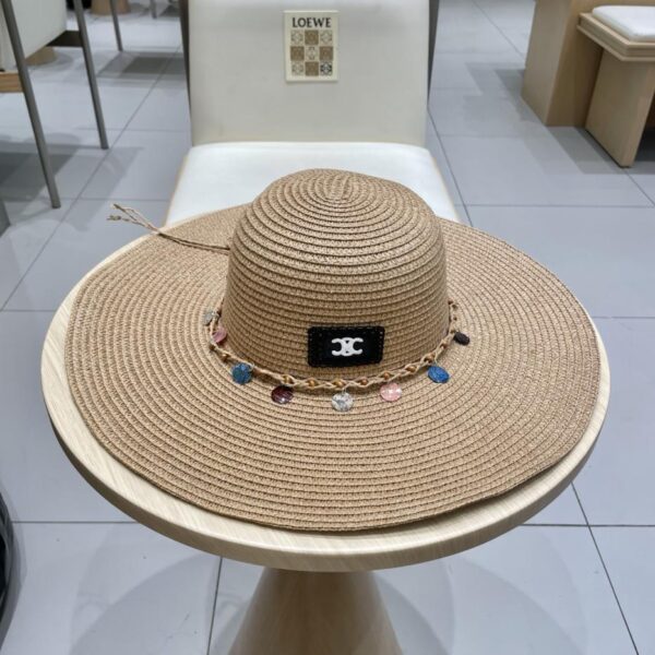 designer,replica,clothing,fake,1:1,lv,luxury,high quality Celine summer new straw hat women’s outdoor sunshade seaside beach sun protection hat straw